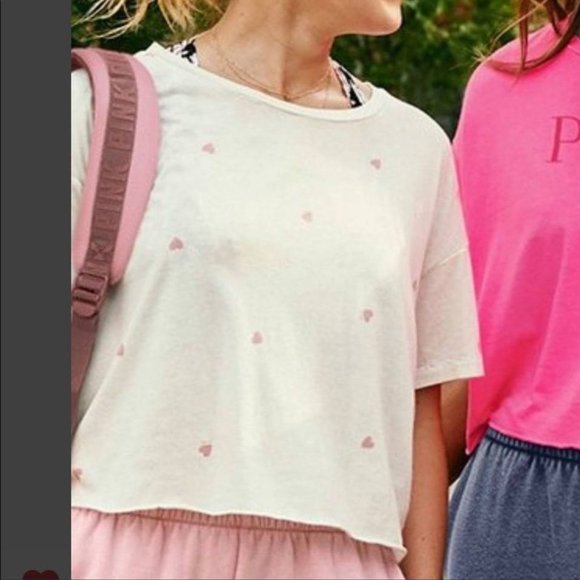 Victoria Secret Pink Heart Crop Top - Picture 2 of 7